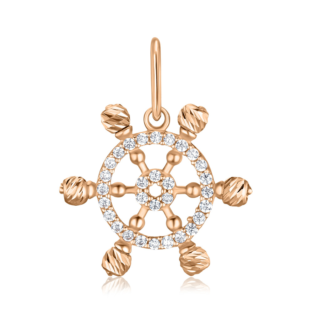 Золота підвіска з фіанітами F-2703-P/01/1