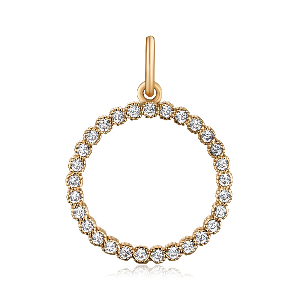 Золота підвіска з фіанітами F-2736-P/01/1