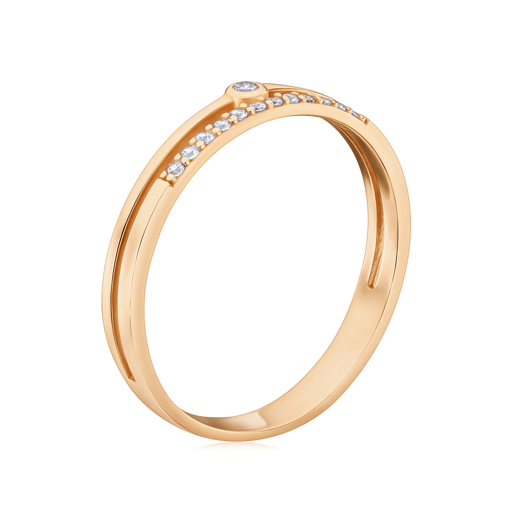 Золотое кольцо с фианитами F-2747-R/01/1