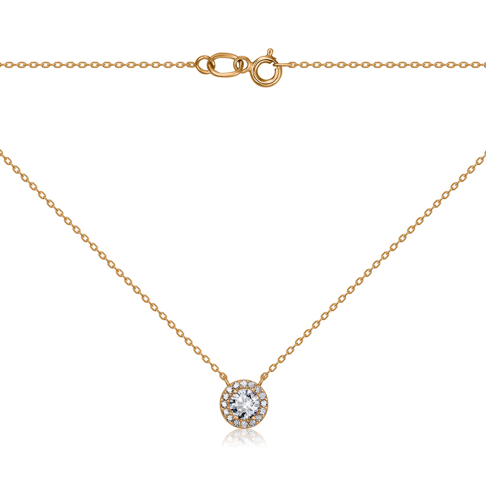 Золотое колье с фианитами F-2765-K/01/1