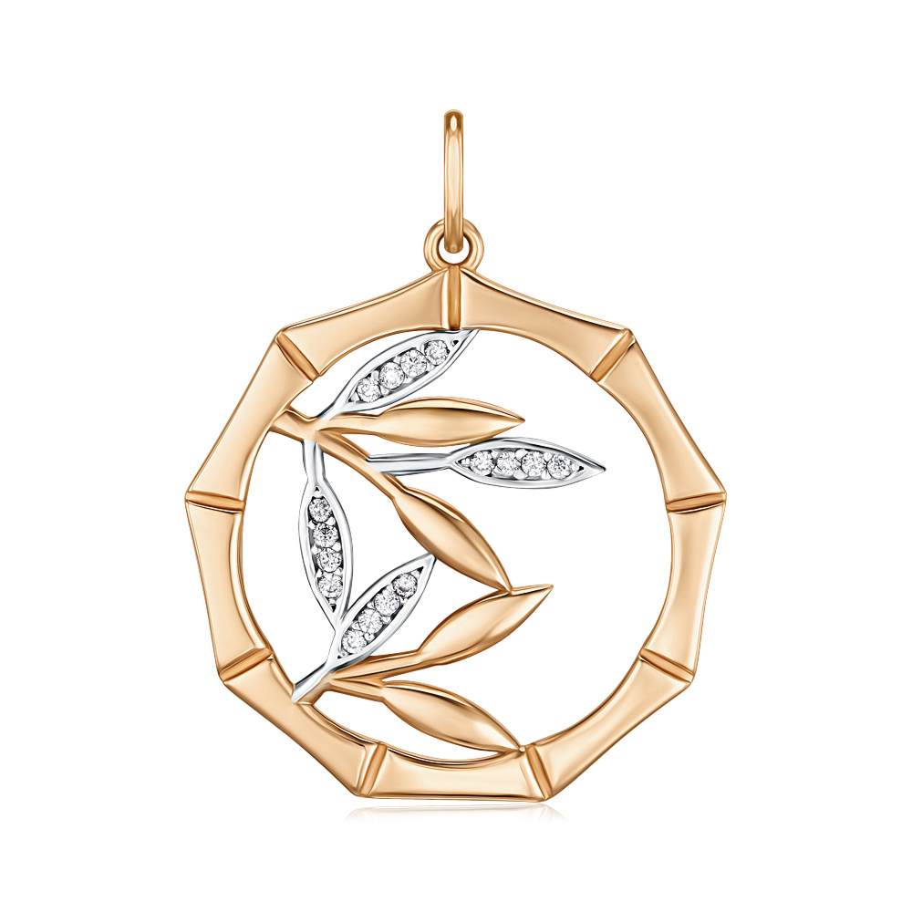 Золотая подвеска с фианитами F-2788-P/01/1
