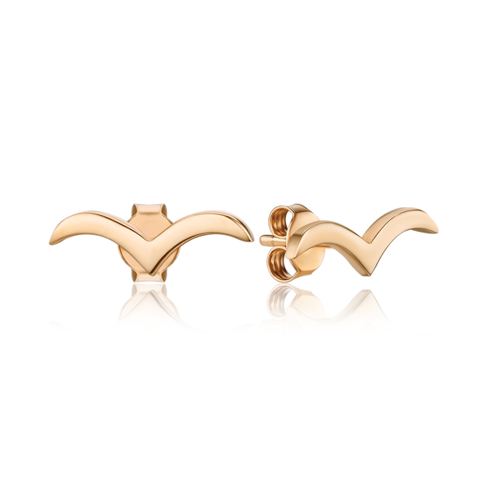 Золоті сережки без вставки F-2827-E/01