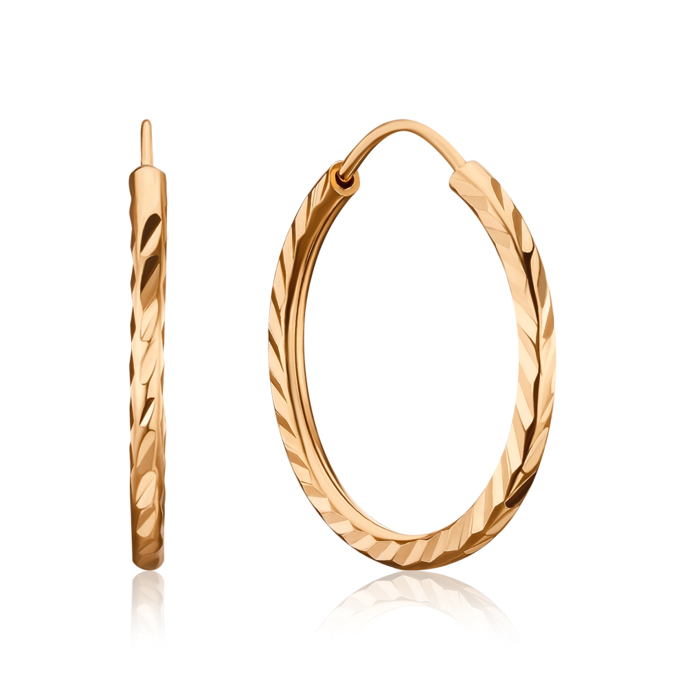 Золоті сережки-конго без вставки F-298-E/01