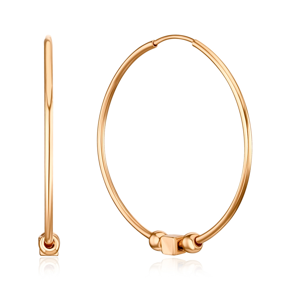 Золотые серьги-конго без вставки F-343-E/01