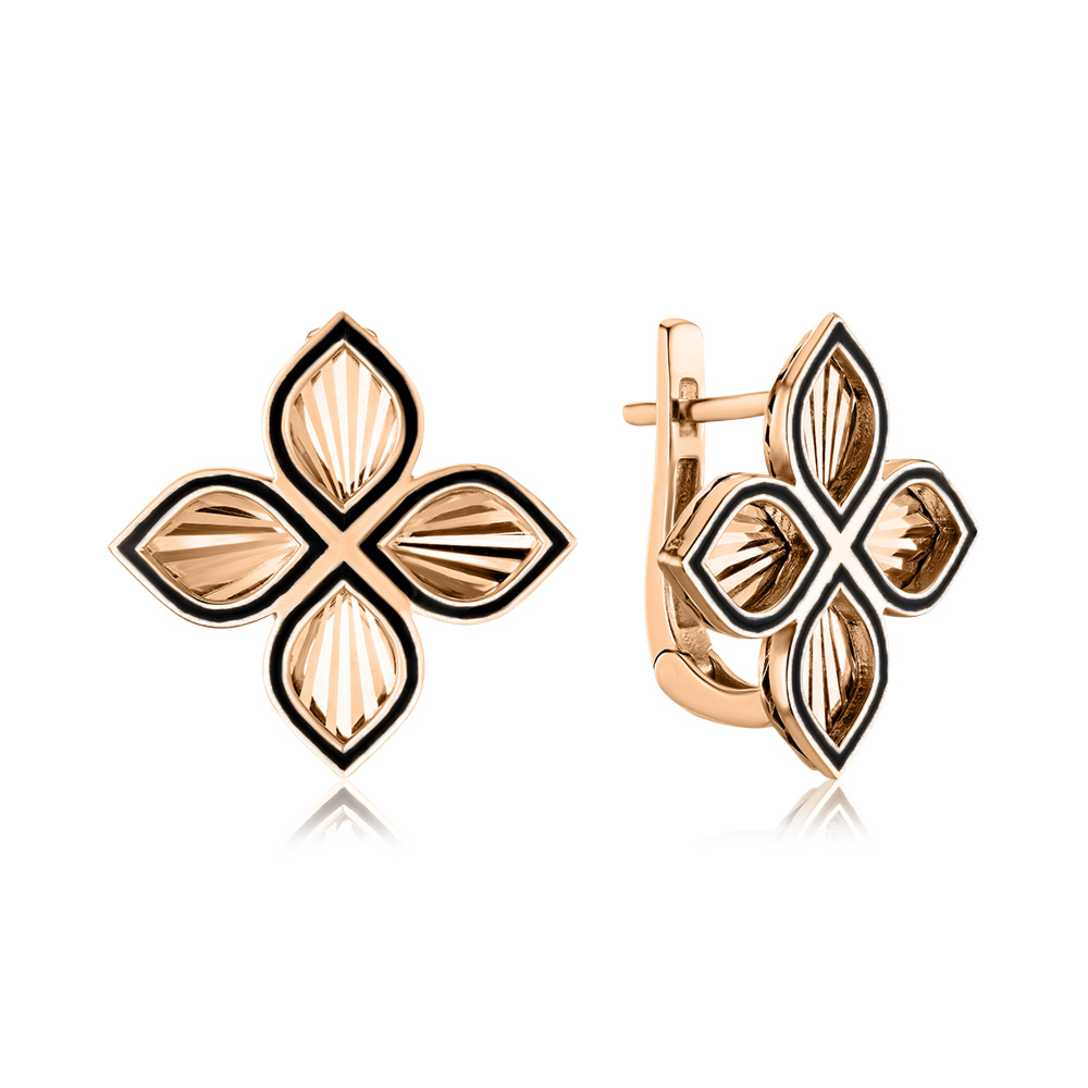 Золоті сережки з емаллю F-4032-E/01/4823