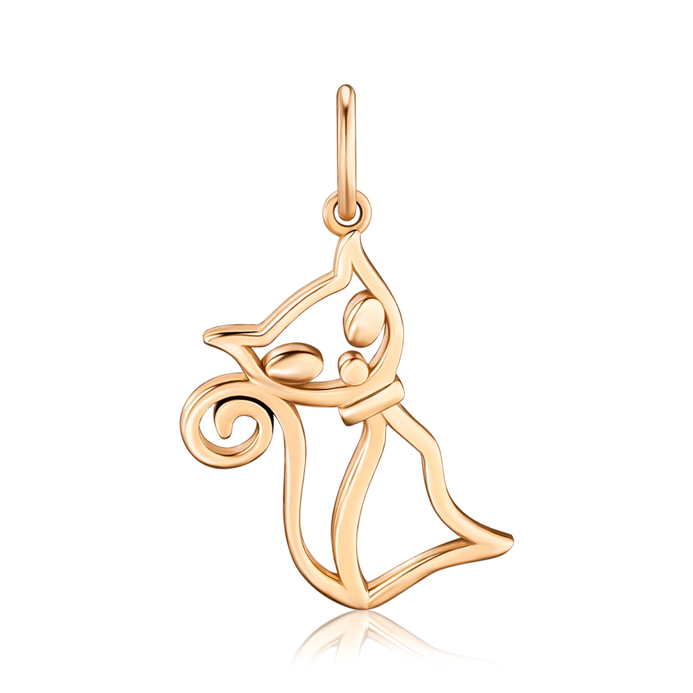 Золотая подвеска «Котик» без вставки F-751-P/01