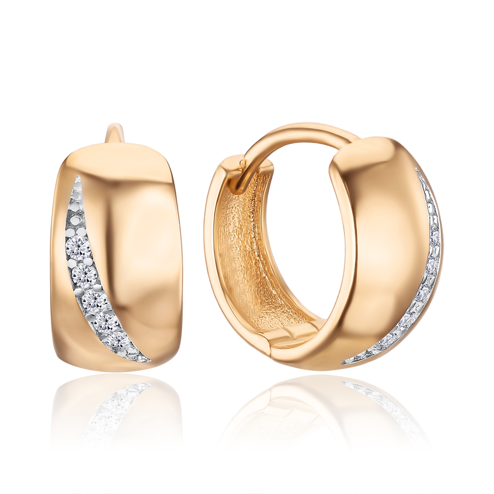 Золотые серьги с фианитами F-837-1-E/01/1