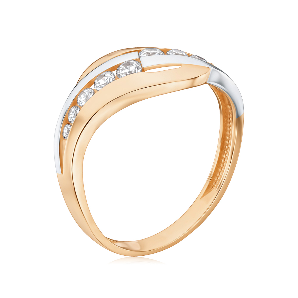 Золотое кольцо с фианитами F-866-R/01/1