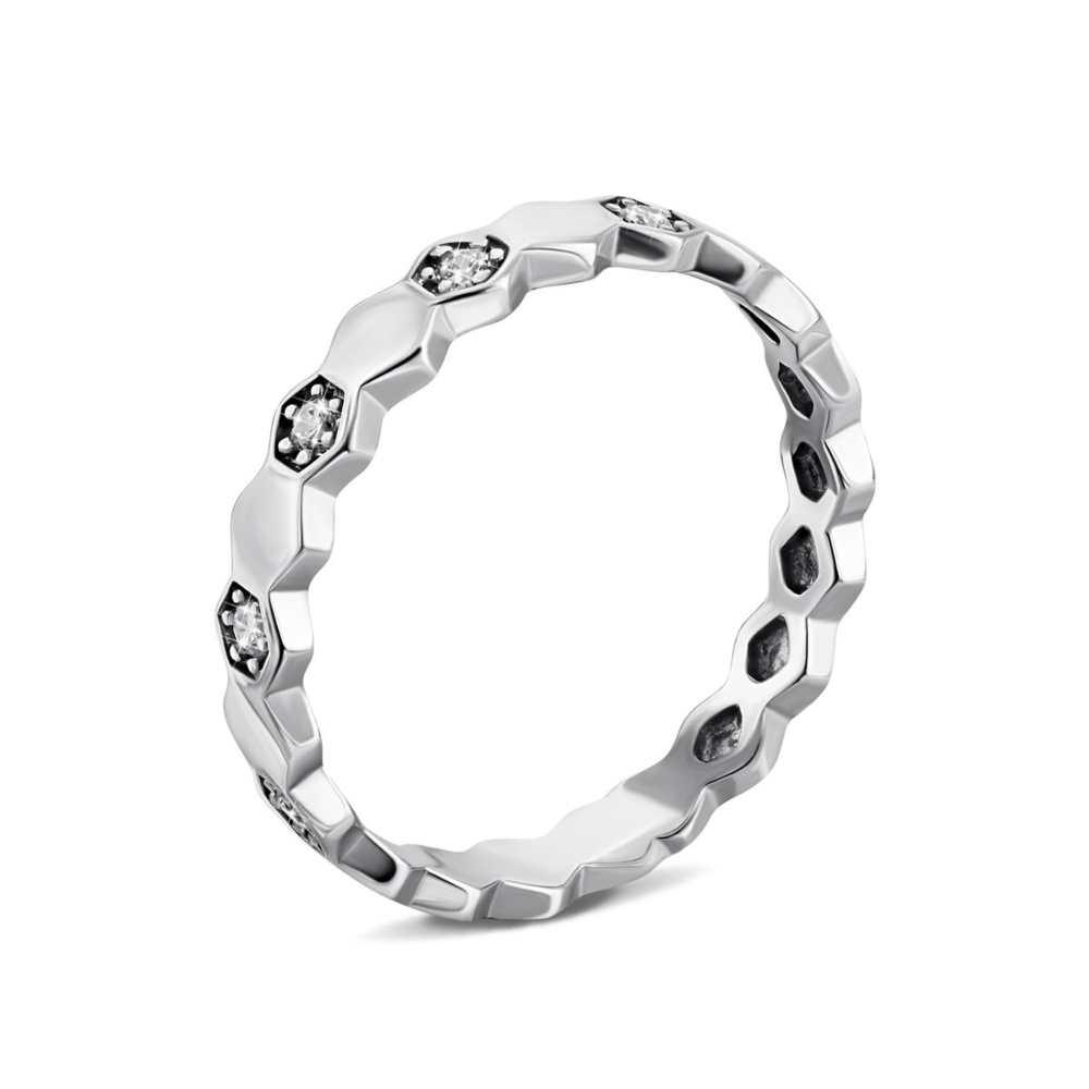 Фаланговое серебряное кольцо с фианитами.Артикул UG5910163б