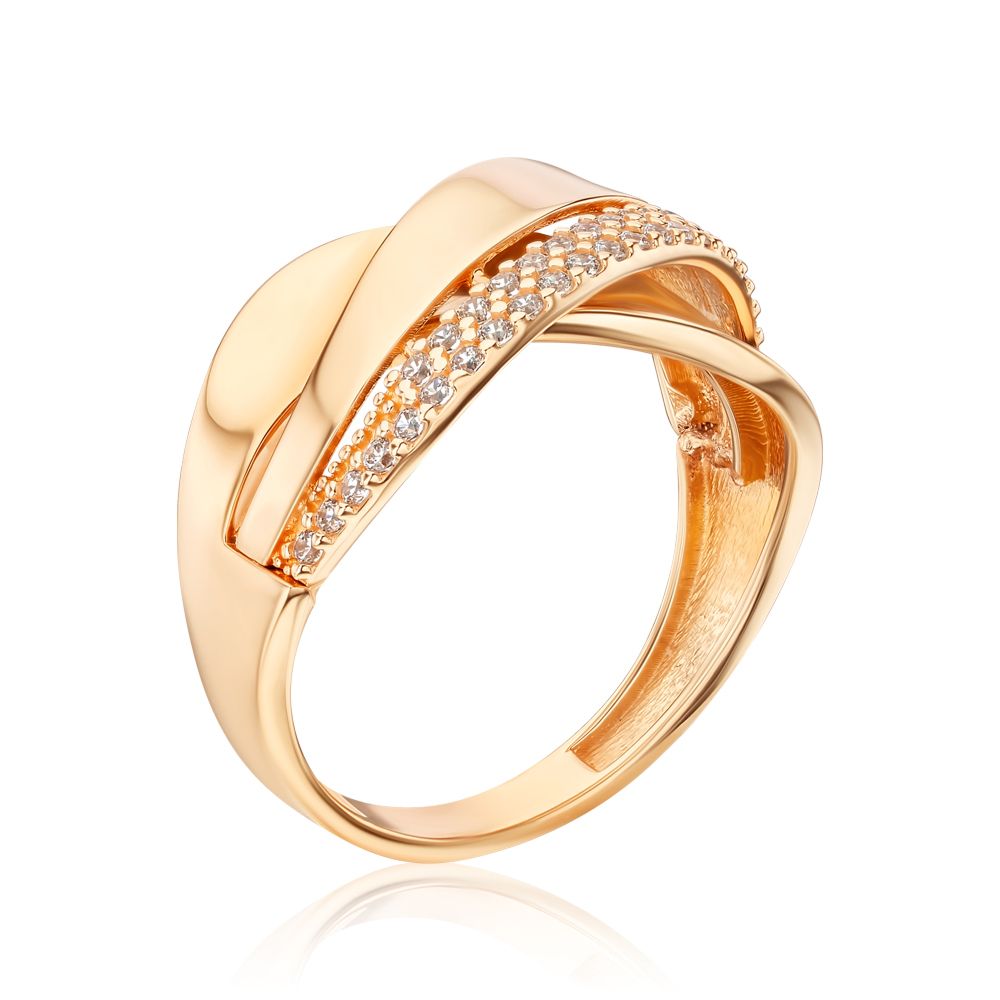 Золотое кольцо с фианитами G-1124-R/01/1