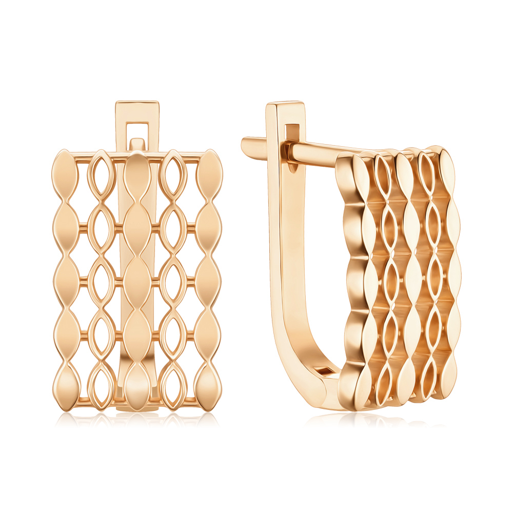 Золотые серьги без вставки G-1987-E/01