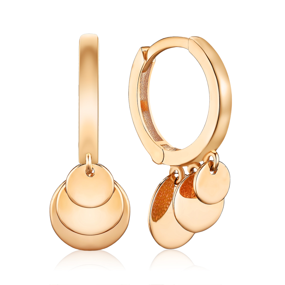 Золоті сережки-конго з підвісками G-2138-E/01