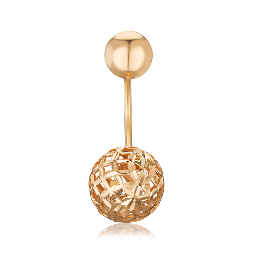 Золота сережка-пірсинг без вставки G-249-PI/01/1