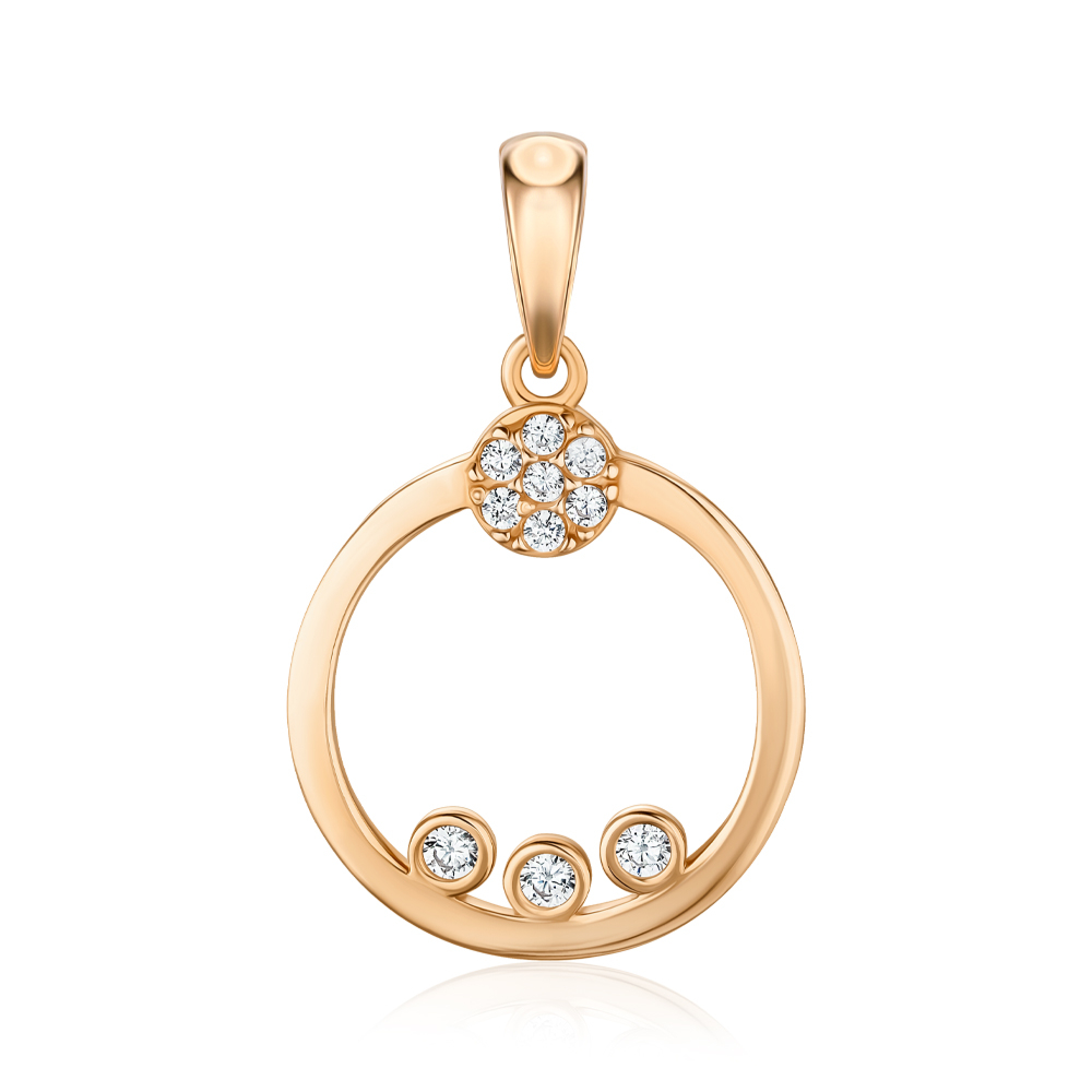 Золотая подвеска с фианитами G-2700-P/01/1