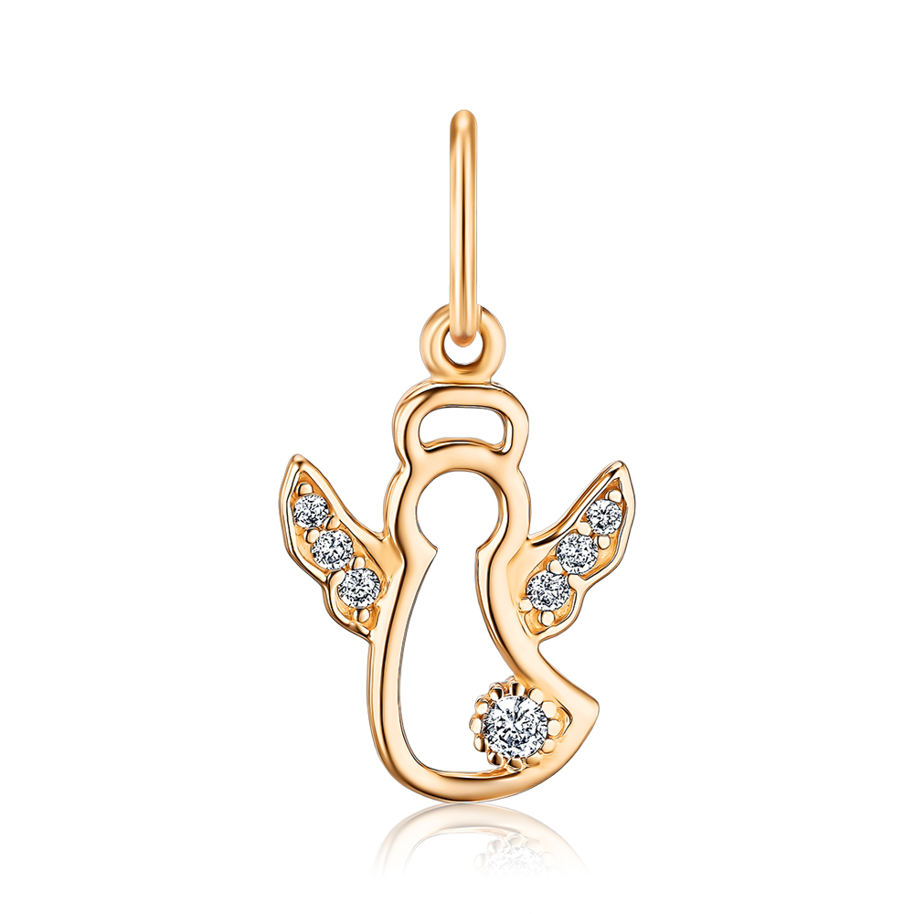 Золотая подвеска с фианитами. Артикул G-2875-P/01/1