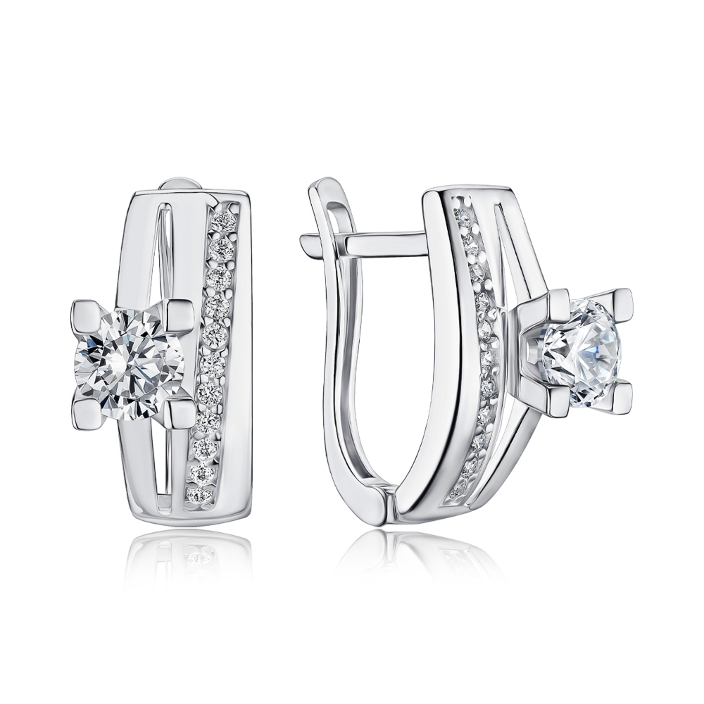 Золоті сережки з фіанітами G-3348-E/02/1