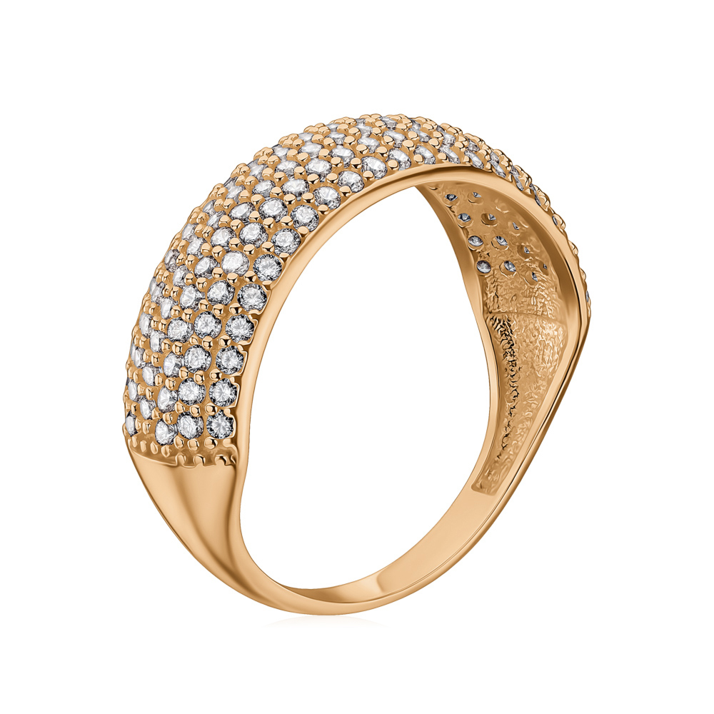 Золота каблучка з фіанітами G-989-R/01/1