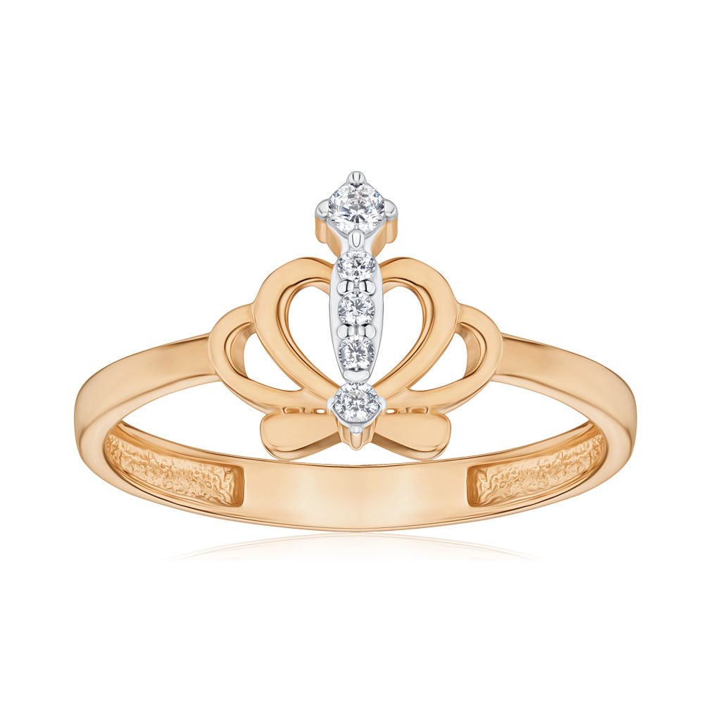 Золотое кольцо с фианитами G-3534-R/01/1