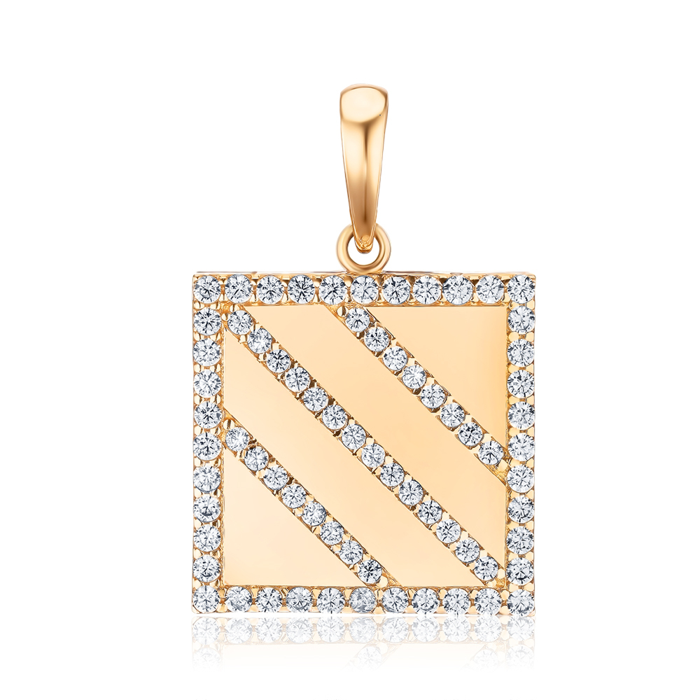 Золота підвіска з фіанітами G-3582-P/01/1