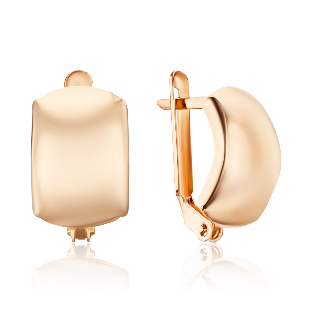 Золотые серьги без вставки G-3817-E/01