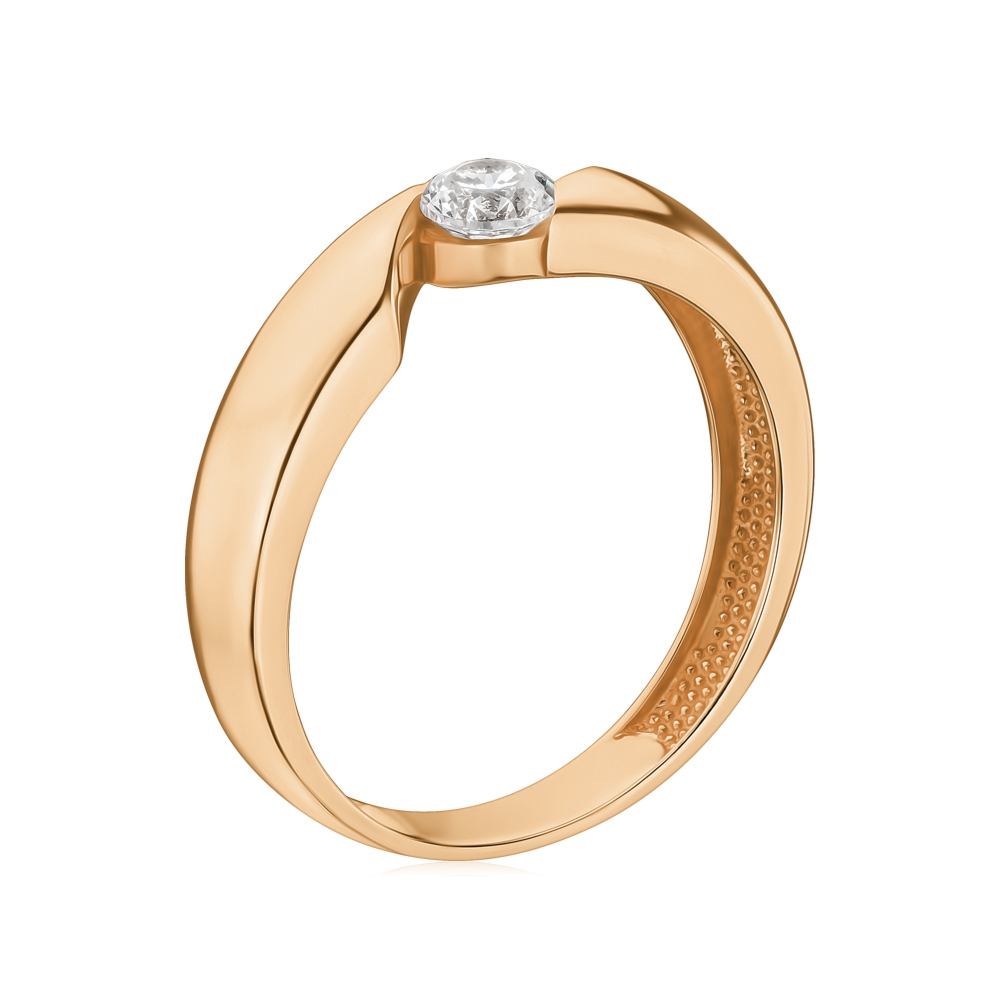 Золотое кольцо с фианитом G-617-R/01/1