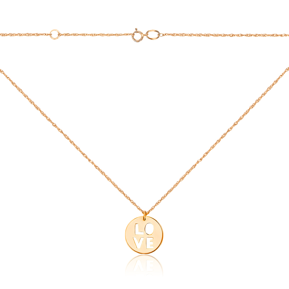 Золоте кольє "Love" без вставки G-669-K/01