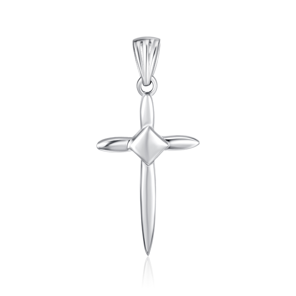 Серебряный крестик без вставки. Артикул G00036-P/12
