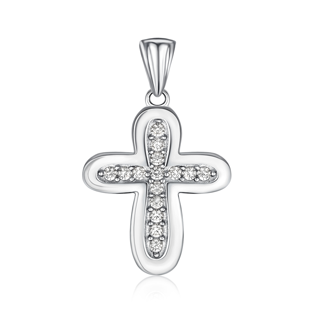 Срібний хрестик з фіанітами G00042-P/12/1