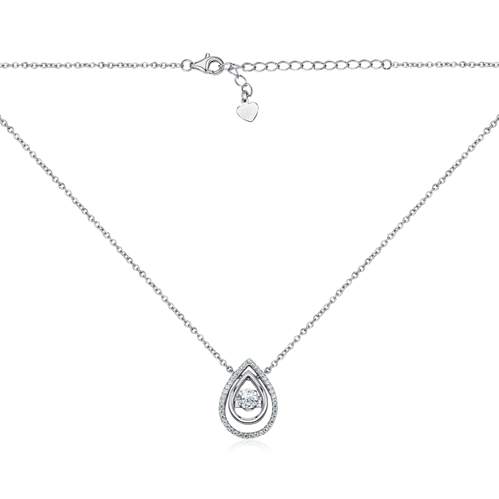 Срібне кольє з фіанітами GP01743A-K/12/1