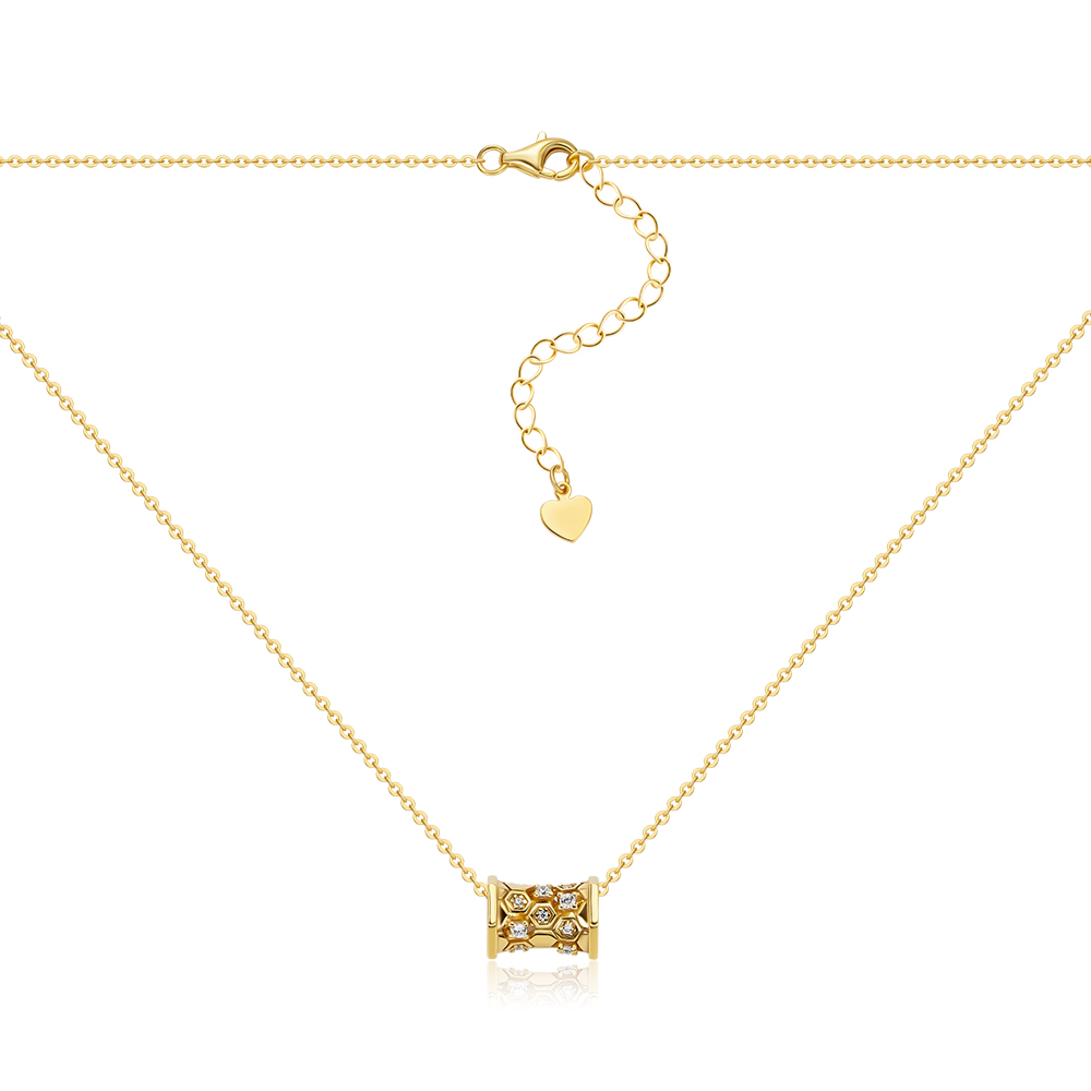 Срібне позолочене кольє з фіанітами GP01856A-K/20/1