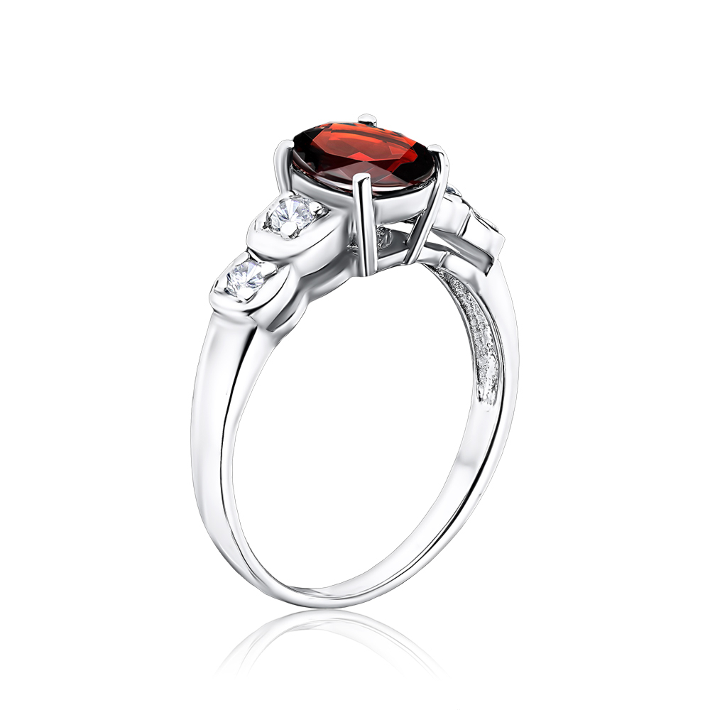 Серебряное кольцо с гранатом. Артикул GRE2125-R/12/5050