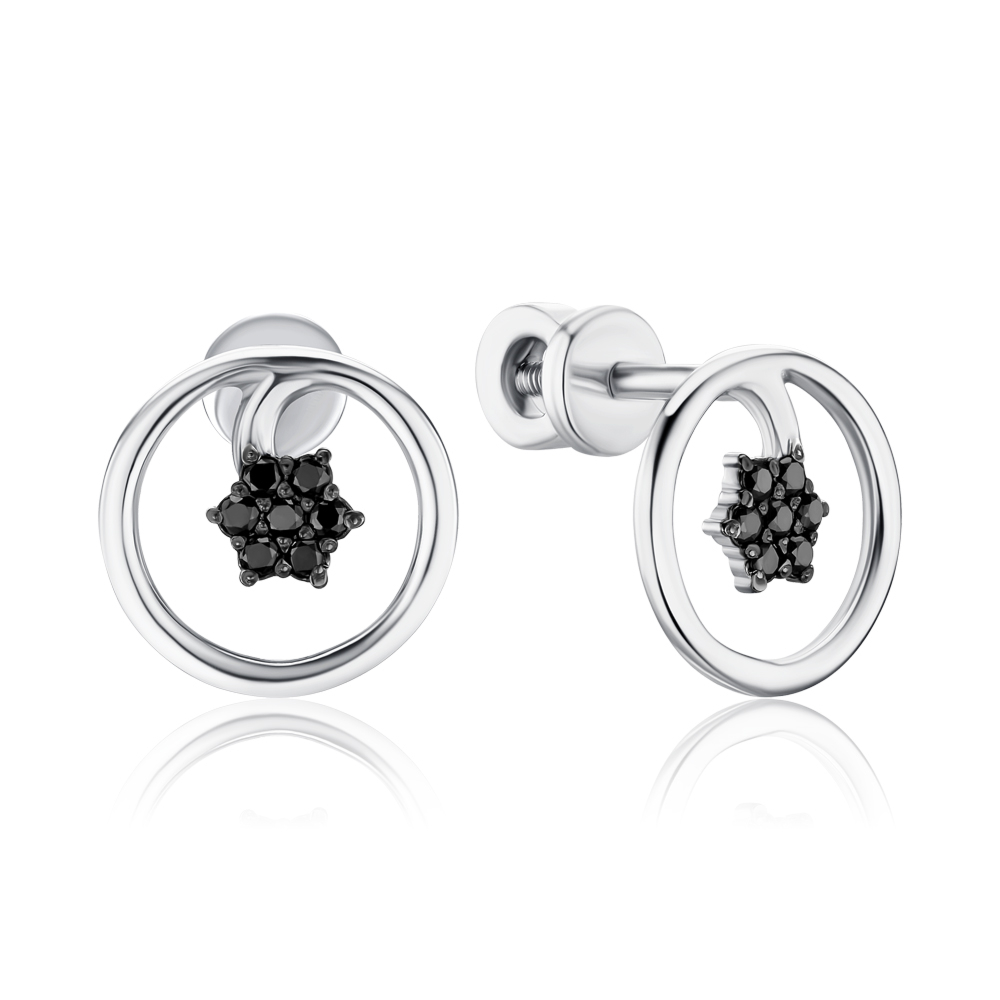 Серебряные серьги с бриллиантами GS-02-B039ZV-20/12/1/11760