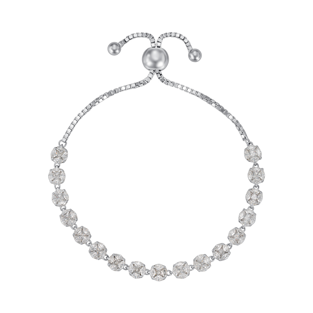 Серебряный браслет с фианитами. Артикул HC-1576-W-S-B/12/1