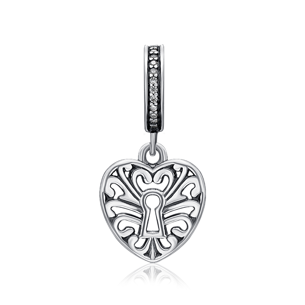 Серебряная бусина-шарм с фианитами. Артикул HSD-627-D-P/12/1