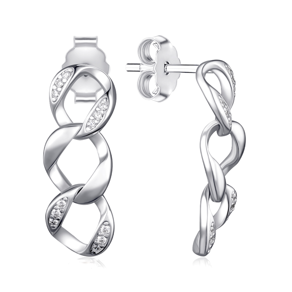 Серебряные серьги с фианитами. Артикул JB02299-1-E/12/1