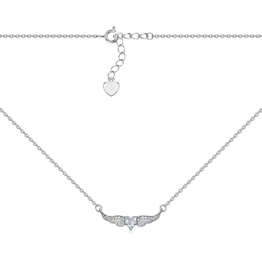 Срібне кольє з фіанітами JC00068-K/12/1