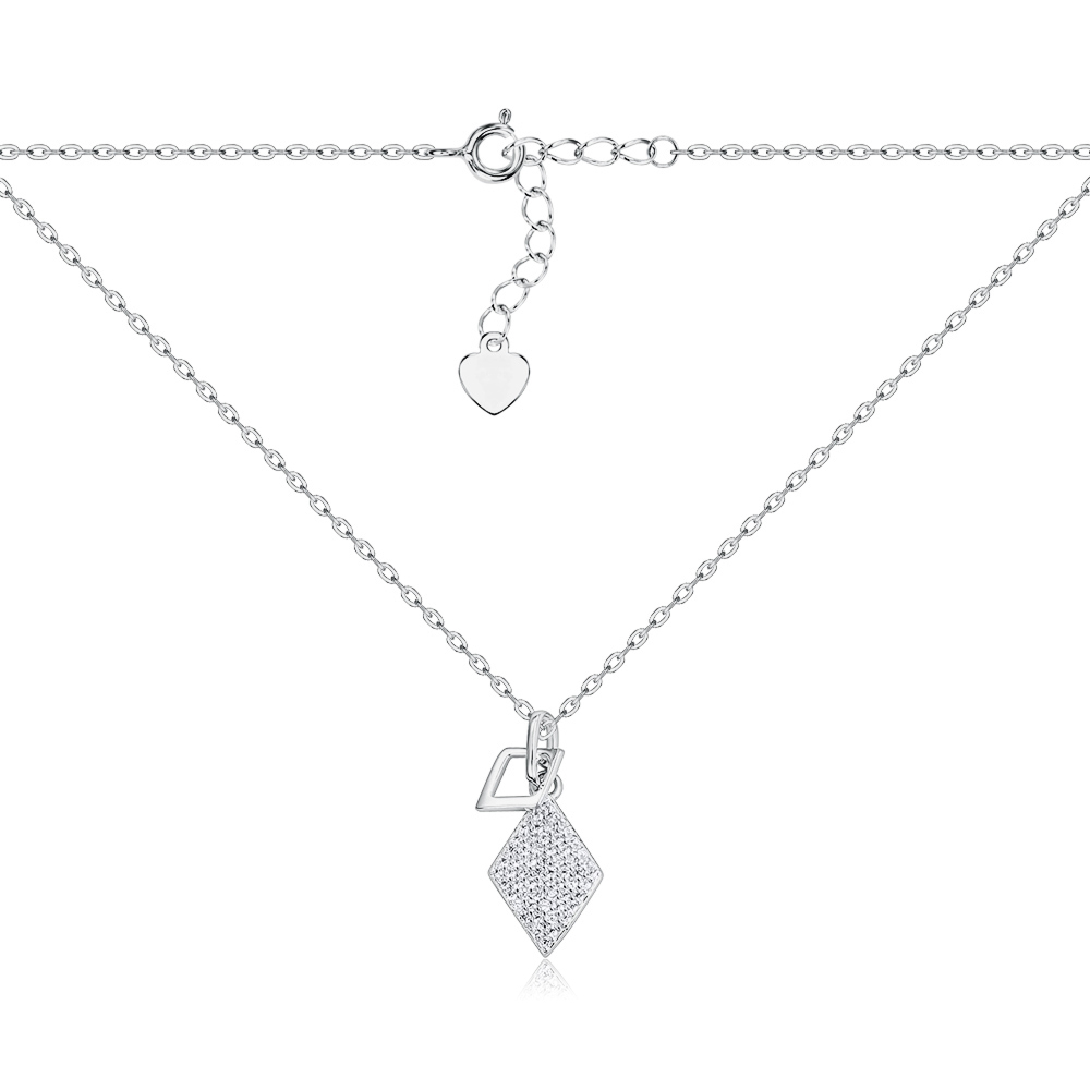 Срібне кольє з фіанітами JC00502-K/12/1