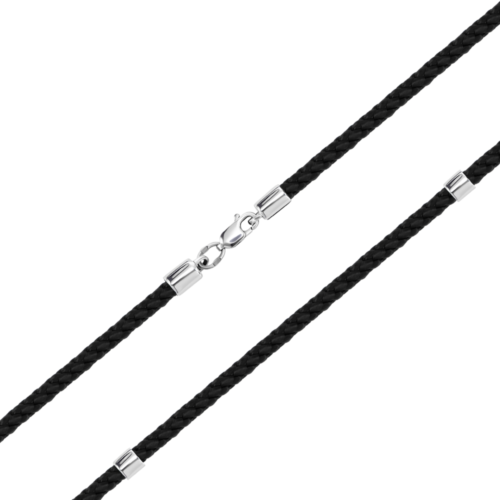 Ювелирный шнурок с серебряным замком. Артикул UG51322/255Rh