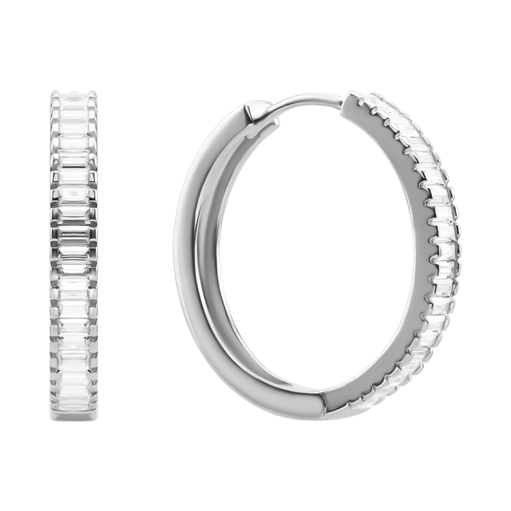 Серебряные серьги-конго с фианитами. Артикул UG5KE26000