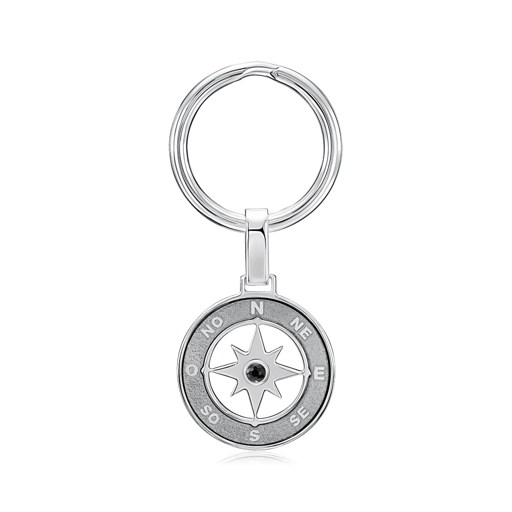 Серебряный брелок с фианитом. Артикул KTGPX000002-BR/12/526