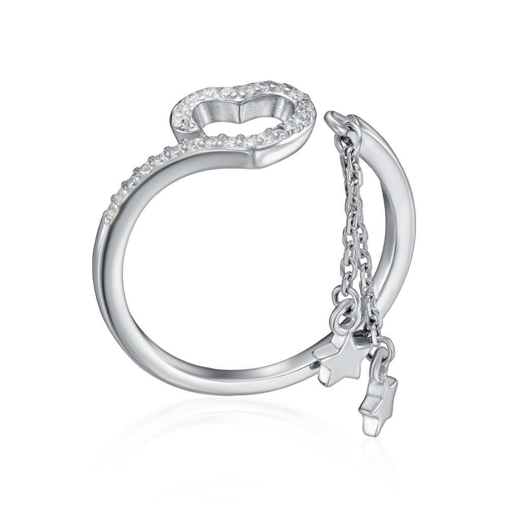 Серебряное кольцо с фианиатами. Артикул LR00773-R/12/1