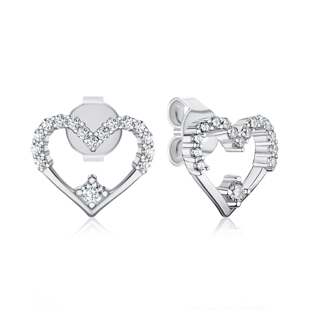 Серебряные серьги с фианитами ME15392A-E/12/1