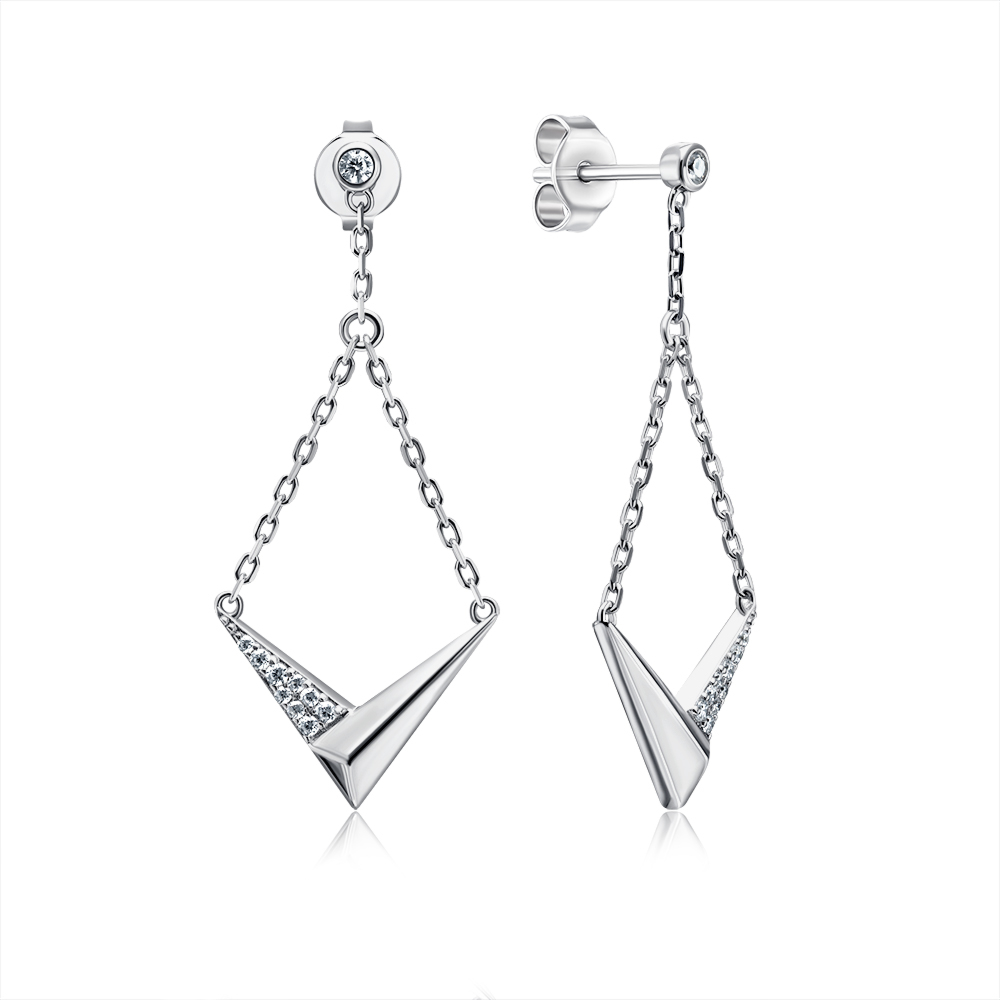 Серебряные серьги с фианитами. Артикул ME15459A-E/12/1
