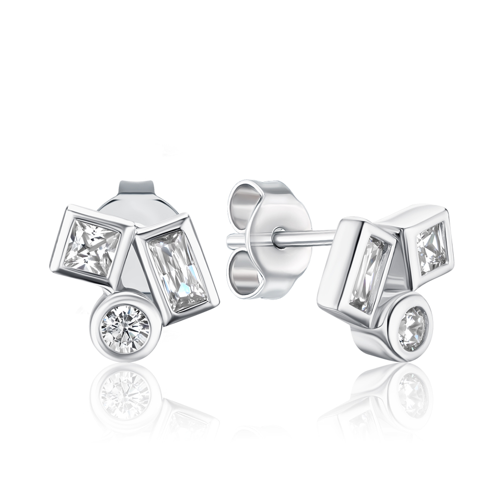 Серебряные серьги с фианитами ME15540A-E/12/1