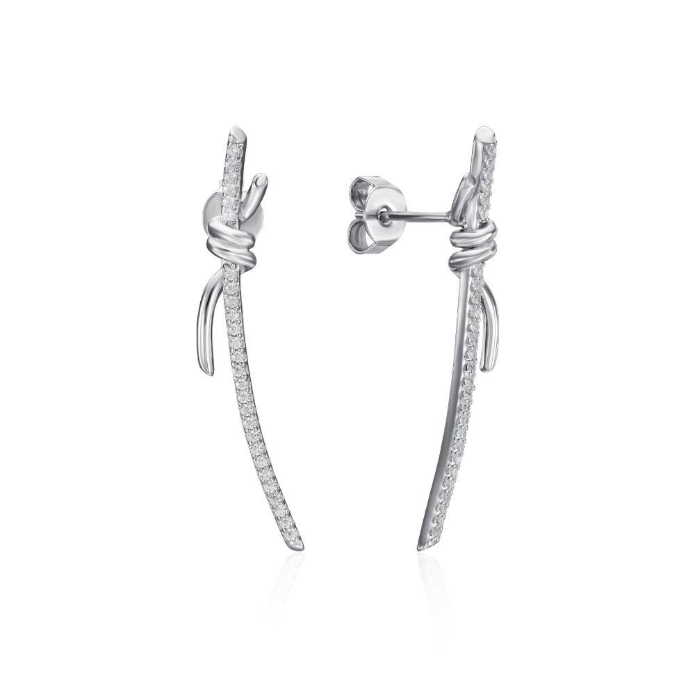 Серебряные серьги с фианитами. Артикул ME15725A-E/12/1