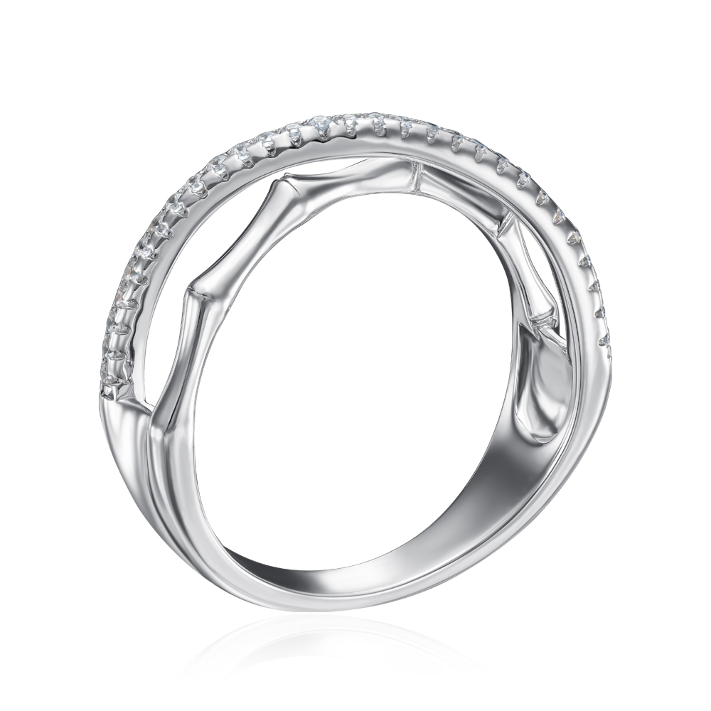 Серебряное кольцо с фианитами. Артикул ML12006B-R/12/1