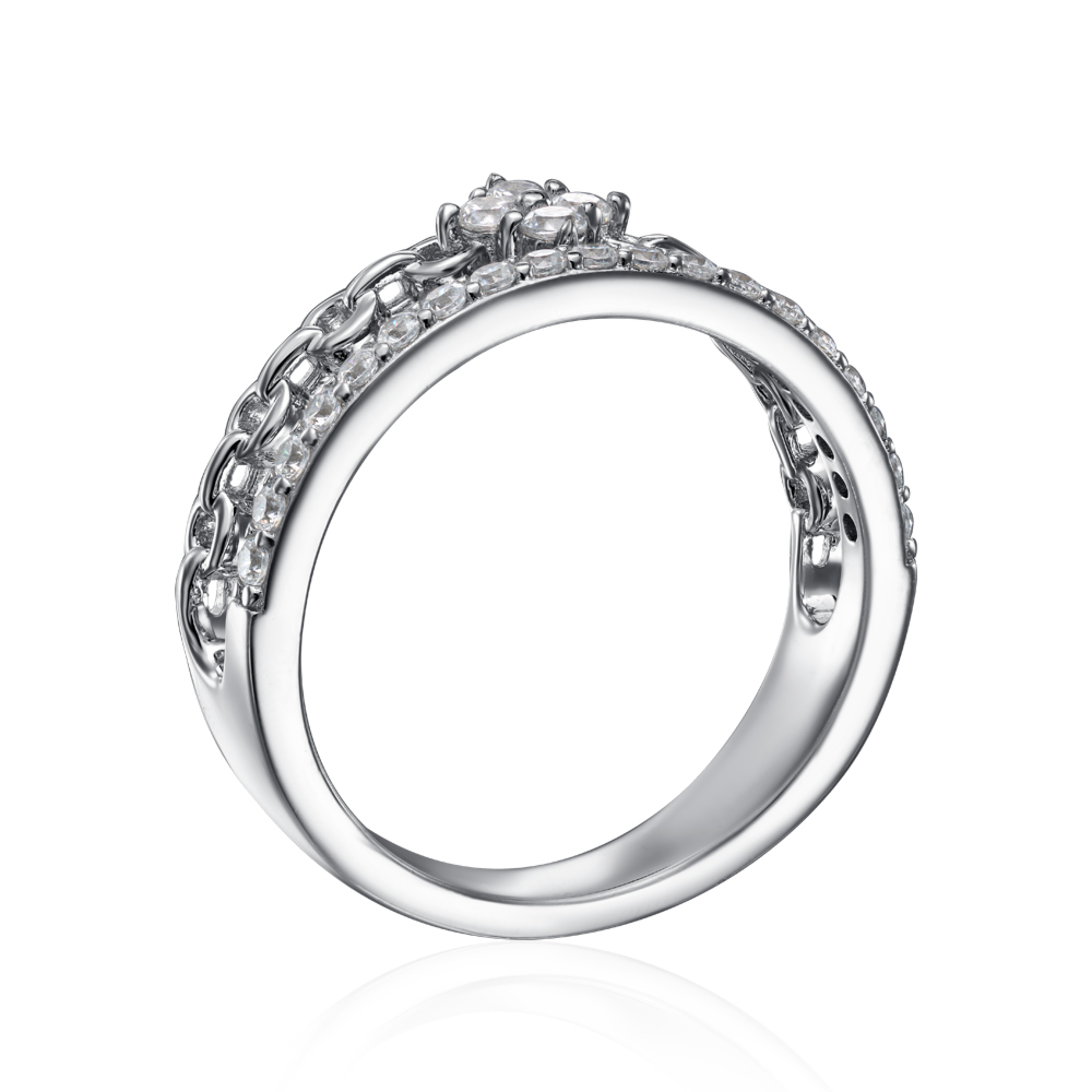 Серебряное кольцо с фианитами. Артикул ML14305A-R/12/1