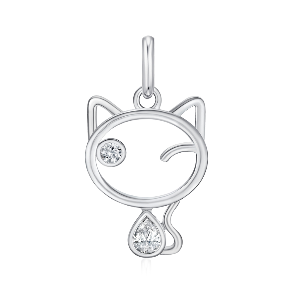 Срібна підвіска з фіанітами MP14352A-P/12/1