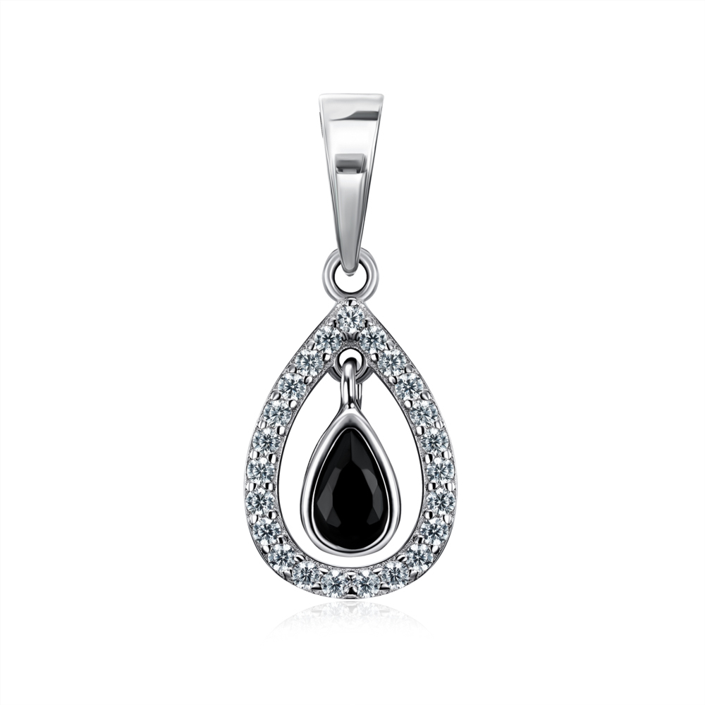 Серебряная подвеска с фианитами. Артикул MP14449A-P/12/7
