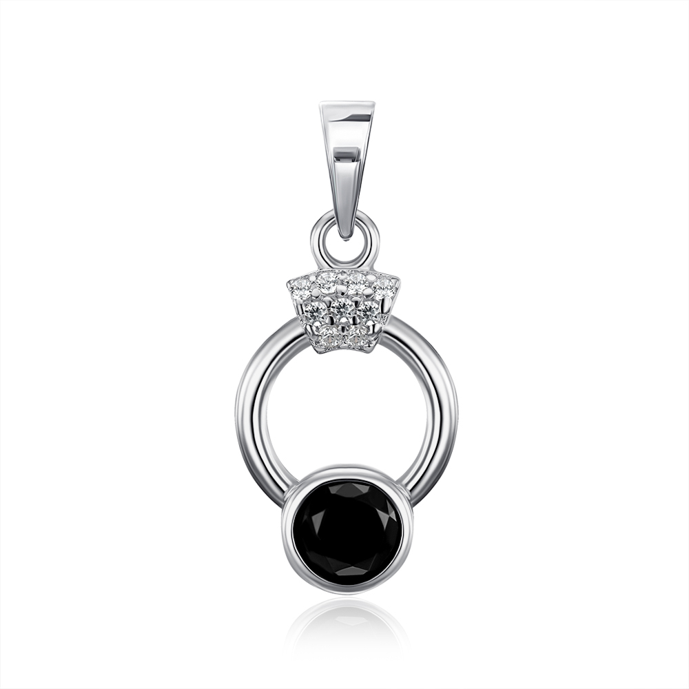 Серебряная подвеска с фианитами. Артикул MP14451A-P/12/7
